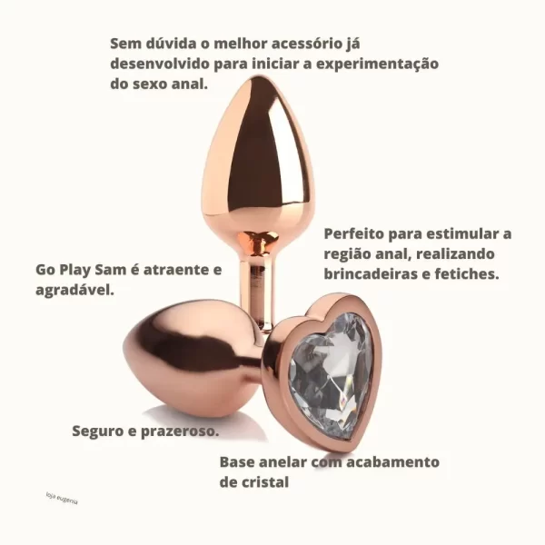 Plug Anal Metal Go Play Teo Rose Gold - Imagem 2